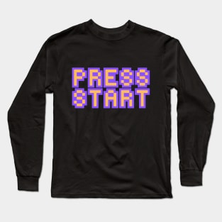 Vintage Video Game Press Start Design Long Sleeve T-Shirt